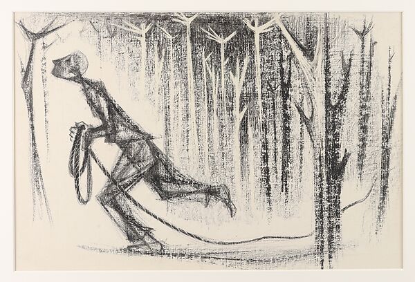 The Parade, Si Lewen (American, Lublin, Poland 1918–2016), Manufactured charcoal, pencil, crayon, ink, scratching, and hand applied gesso on paperboard