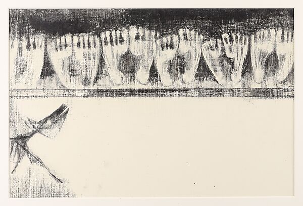 The Parade, Si Lewen (American, Lublin, Poland 1918–2016), Manufactured charcoal, pencil, crayon, ink, scratching, and hand applied gesso on paperboard
