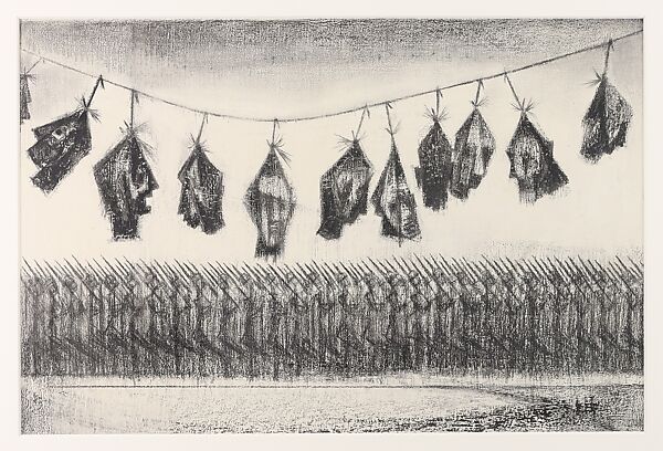 The Parade, Si Lewen (American, Lublin, Poland 1918–2016), Manufactured charcoal, pencil, crayon, ink, scratching, and hand applied gesso on paperboard