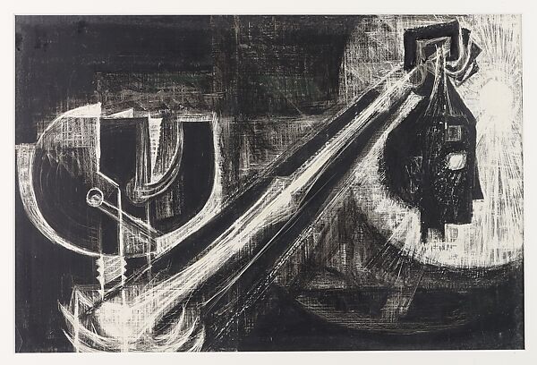 The Parade, Si Lewen (American, Lublin, Poland 1918–2016), Manufactured charcoal, pencil, crayon, ink, scratching, and hand applied gesso on paperboard