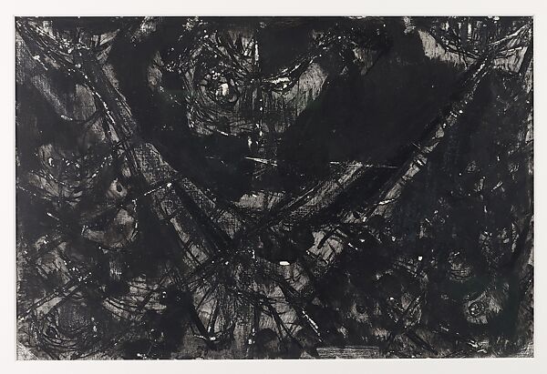 The Parade, Si Lewen (American, Lublin, Poland 1918–2016), Manufactured charcoal, pencil, crayon, ink, scratching, and hand applied gesso on paperboard