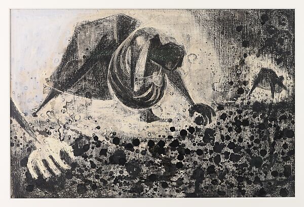The Parade, Si Lewen (American, Lublin, Poland 1918–2016), Manufactured charcoal, pencil, crayon, ink, scratching, and hand applied gesso on paperboard