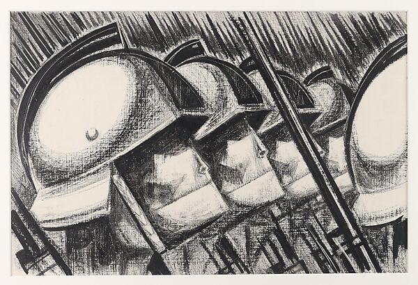 The Parade, Si Lewen (American, Lublin, Poland 1918–2016), Manufactured charcoal, pencil, crayon, ink, scratching, and hand applied gesso on paperboard
