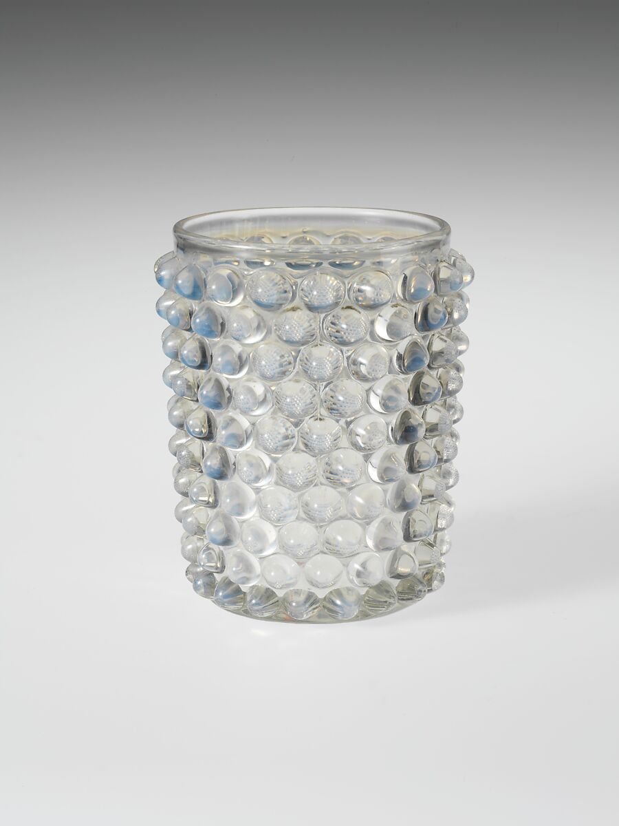 Tumbler, Probably Hobbs, Brockunier and Company (1863–1891), Pressed colorless and opalescent glass, American 