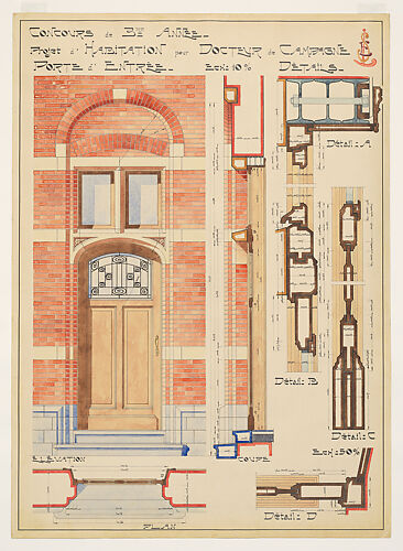 Third Year Competition Drawing for a Doctor's Residence