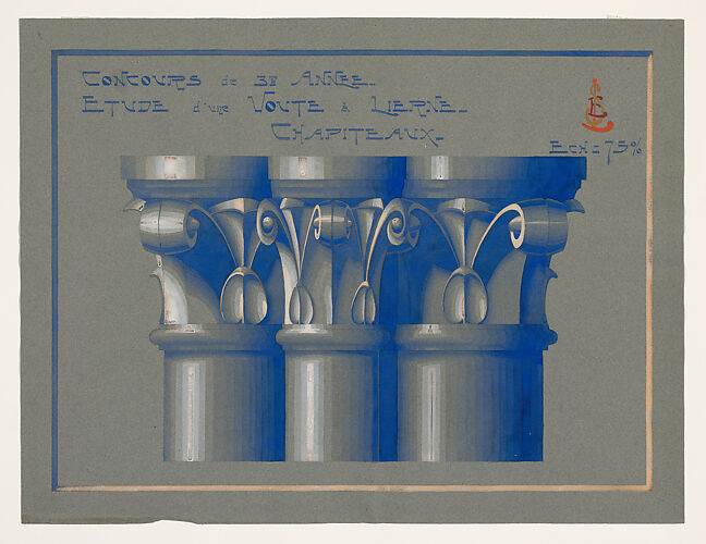 Competition Drawing of a Gothic Capital