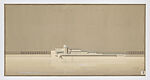 Competition or Examination Drawing for a Yacht Club: Frontal Elevation