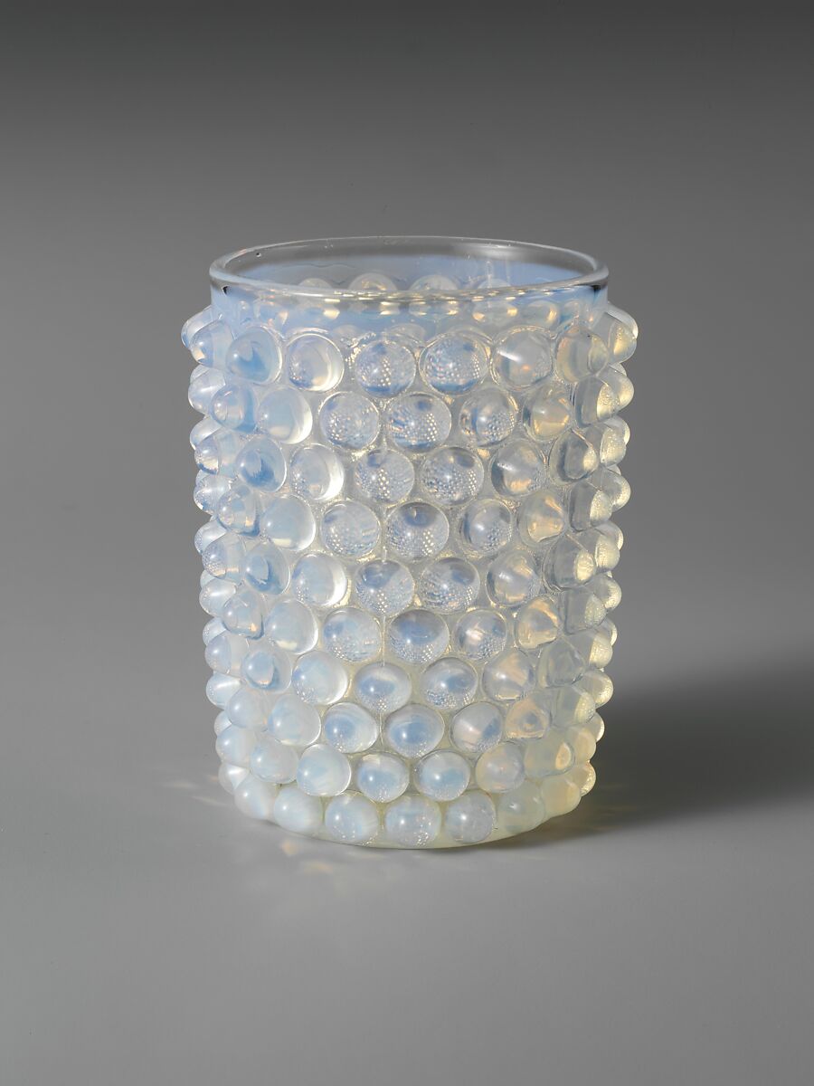 Tumbler, Probably Hobbs, Brockunier and Company (1863–1891), Pressed colorless and opalescent glass, American 