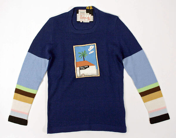 Sweater, Textile designed by David Hockney (British, born Bradford, 1937), acrylic, British 
