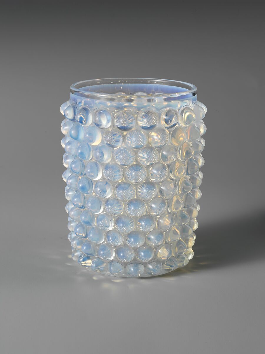 Tumbler, Probably Hobbs, Brockunier and Company (1863–1891), Pressed colorless and opalescent glass, American 