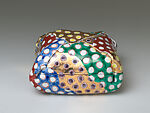 Box in the Shape of an Object Wrapped with a Polka-dot Furoshiki (cloth wrapper), Matsuda Yuriko (Japanese, born 1943), Porcelain with overglaze enamels and gold, Japan