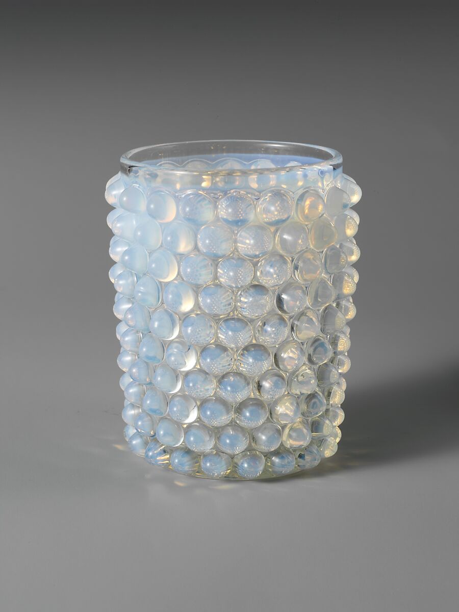 Tumbler, Probably Hobbs, Brockunier and Company (1863–1891), Pressed colorless and opalescent glass, American 