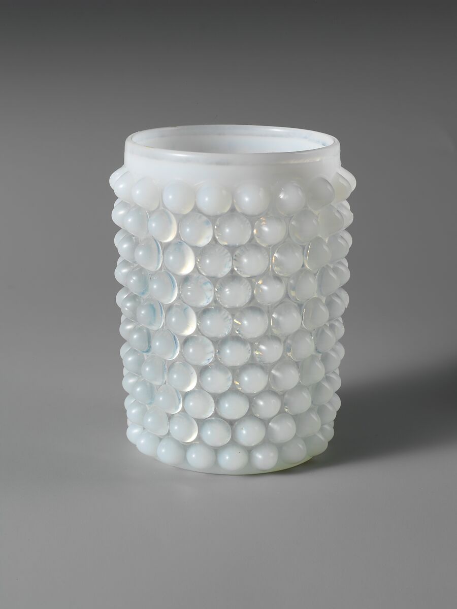Tumbler, Probably Hobbs, Brockunier and Company (1863–1891), Pressed colorless and opaque white glass, American 