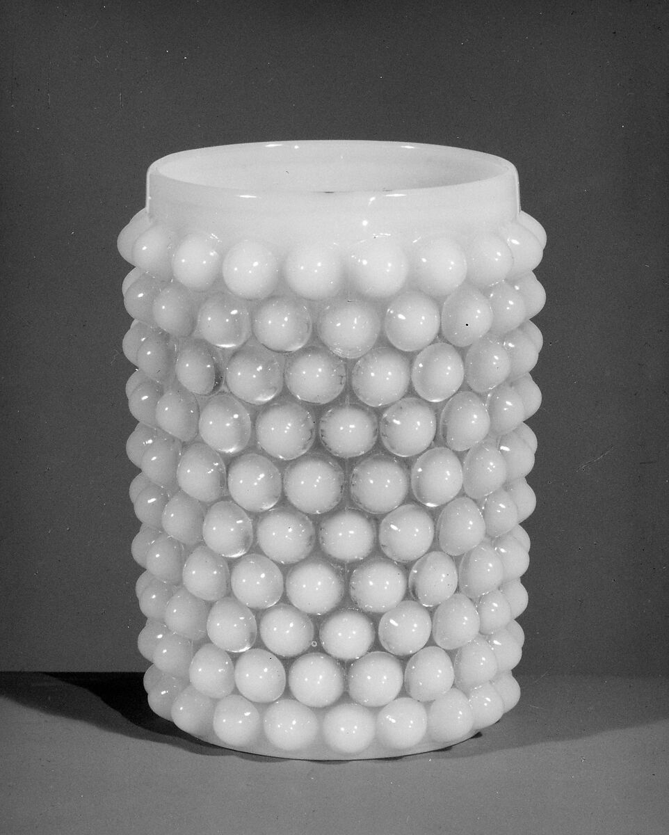 Tumbler, Probably Hobbs, Brockunier and Company (1863–1891), Pressed colorless and opaque white glass, American 