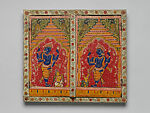 Triptych shrine dedicated to Jagannatha, Opaque watercolor on wood, India, Puri, Odisha