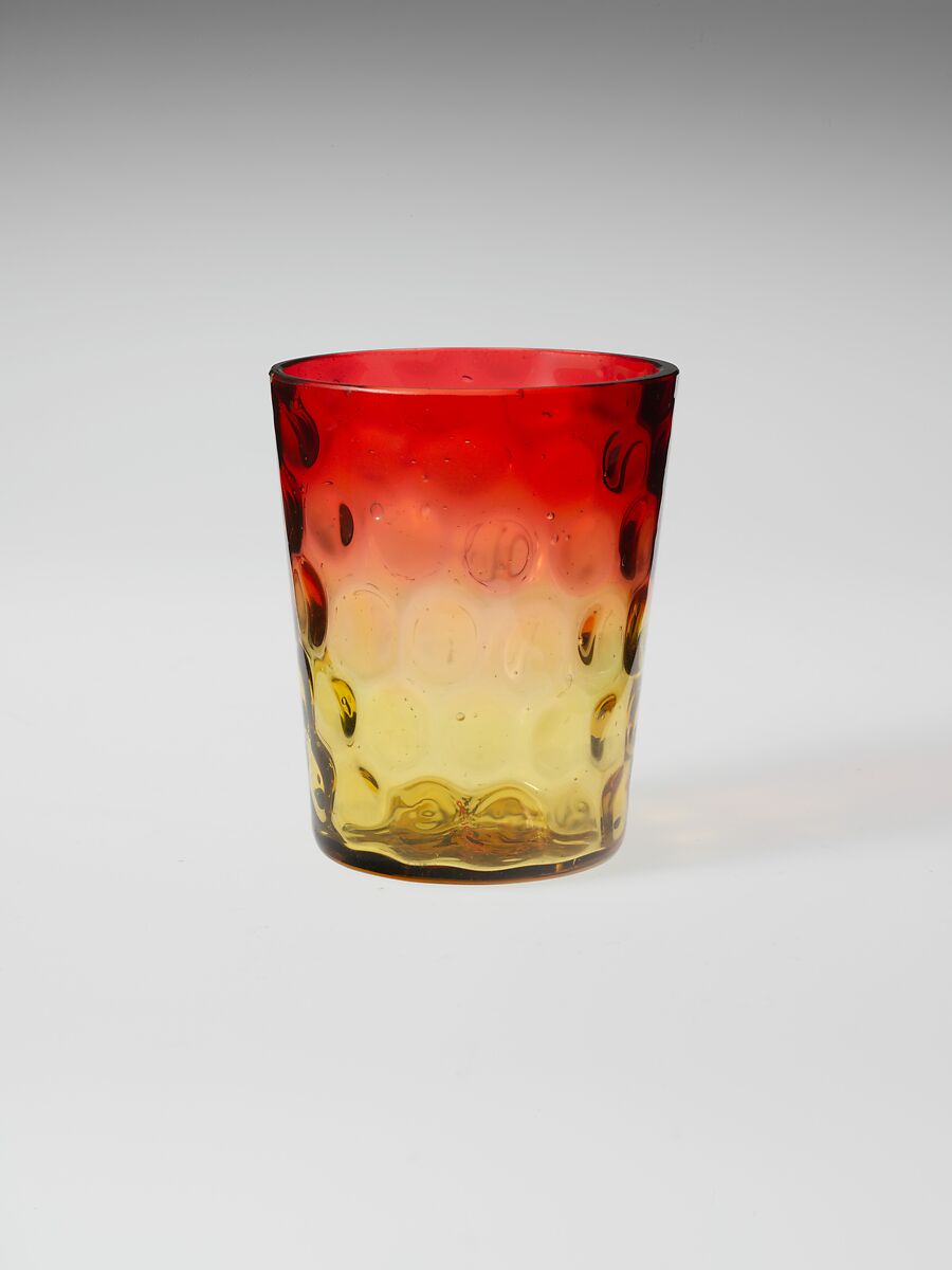 Tumbler, Probably Hobbs, Brockunier and Company (1863–1891), Blown glass, American 