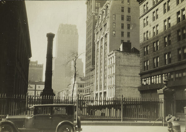 [New York Album: St. Paul's Chapel & Graveyard, Broadway and Vesey Street], Berenice Abbott (American, Springfield, Ohio 1898–1991 Monson, Maine), Gelatin silver print 