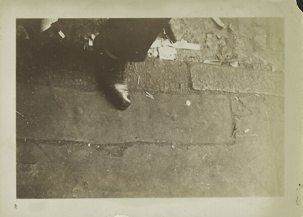 [New York Album: Shoe on Sidewalk Curb], Berenice Abbott (American, Springfield, Ohio 1898–1991 Monson, Maine), Gelatin silver print 
