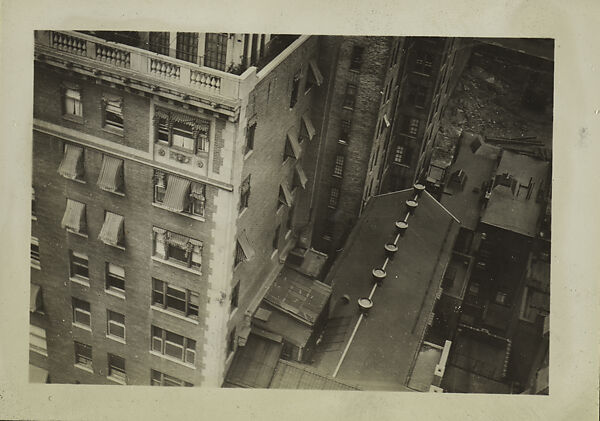[New York Album: Building Corner from Above], Berenice Abbott (American, Springfield, Ohio 1898–1991 Monson, Maine), Gelatin silver print 
