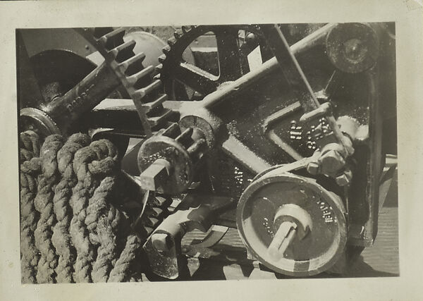 [New York Album: Gears and Rope], Berenice Abbott (American, Springfield, Ohio 1898–1991 Monson, Maine), Gelatin silver print 