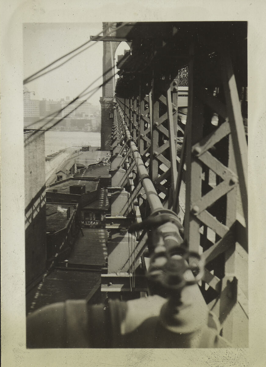 [New York Album: Side of the Brooklyn Bridge], Berenice Abbott (American, Springfield, Ohio 1898–1991 Monson, Maine), Gelatin silver print 
