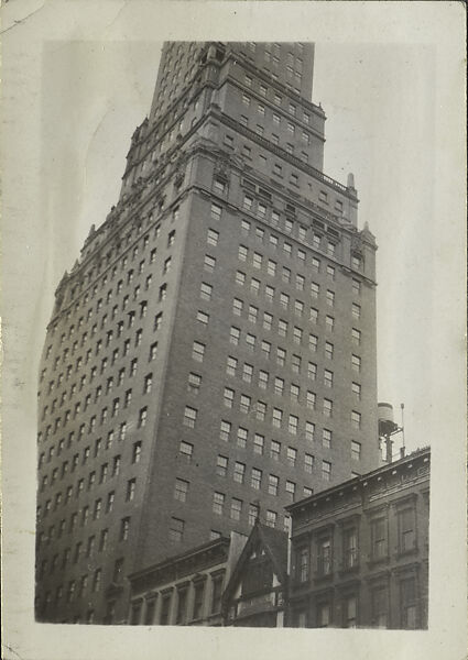 [New York Album: Building from Below], Berenice Abbott (American, Springfield, Ohio 1898–1991 Monson, Maine), Gelatin silver print 