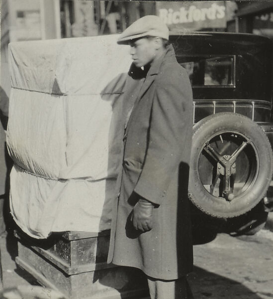 [New York Album: Man Next to a Car], Berenice Abbott (American, Springfield, Ohio 1898–1991 Monson, Maine), Gelatin silver print 