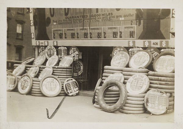 [New York Album: Tire Store], Berenice Abbott (American, Springfield, Ohio 1898–1991 Monson, Maine), Gelatin silver print 