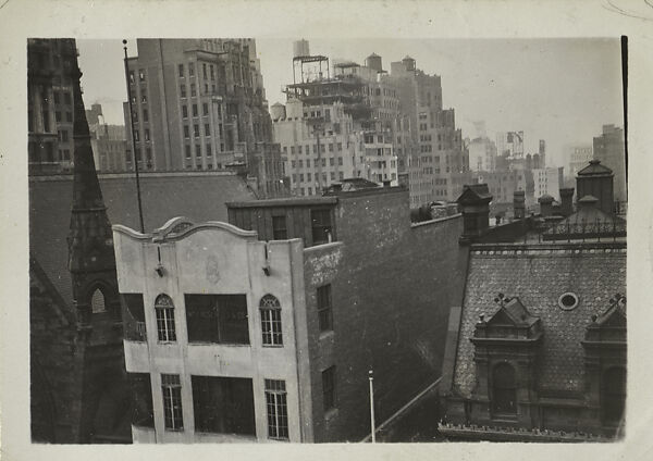 [New York Album: Church Steeple and Apartment Building Roofs], Berenice Abbott (American, Springfield, Ohio 1898–1991 Monson, Maine), Gelatin silver print 