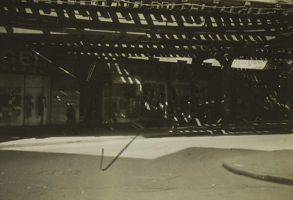 [New York Album: Grand Street and Bowery], Berenice Abbott (American, Springfield, Ohio 1898–1991 Monson, Maine), Gelatin silver print 