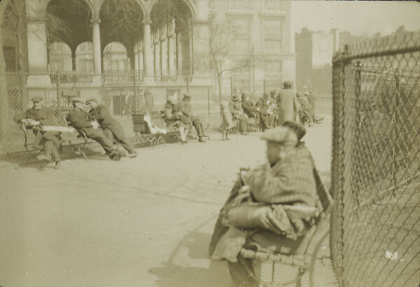 [New York Album: Park Bench, Berenice Abbott (American, Springfield, Ohio 1898–1991 Monson, Maine), Gelatin silver print 