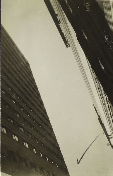 [New York Album: Between Two Buildings], Berenice Abbott (American, Springfield, Ohio 1898–1991 Monson, Maine), Gelatin silver print 