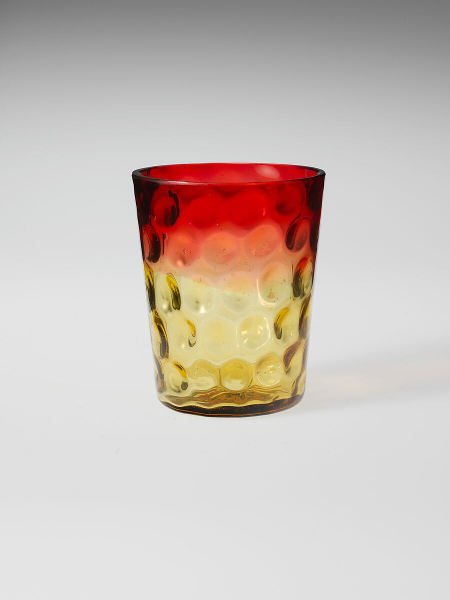 Tumbler, Probably Hobbs, Brockunier and Company (1863–1891), Blown glass, American 