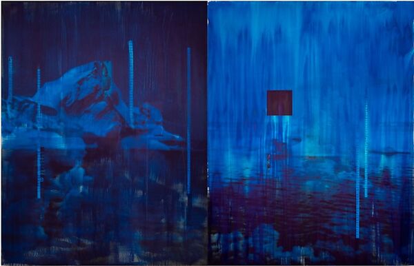 For Beryl Wright, Lorna Simpson  American, Ink and screenprint on two gessoed fiberglass panels