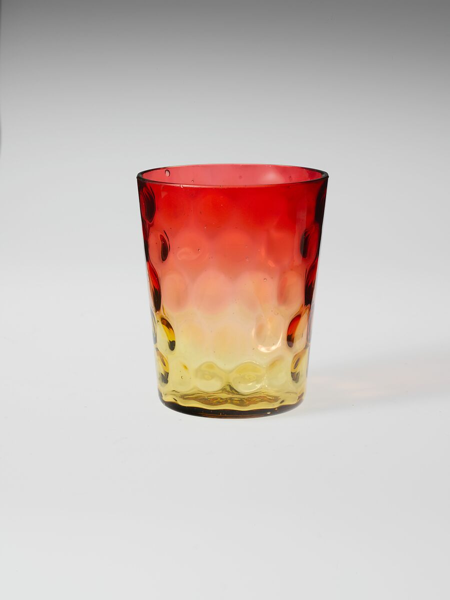 Tumbler, Probably Hobbs, Brockunier and Company (1863–1891), Blown glass, American 