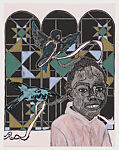 "not your great, great grandmother’s fairytale: page one" / "not your great, great grandmother’s fairytale: page two" / "not your great, great grandmother’s fairytale: page three," from "Lore: What We Were Told / What We Saw / What We Tell Ourselves", Tanekeya Word (American, active Milwaukee, Wisconsin, born 1983), Linocut and monoprint with chine collé and hand painting on embossed paper