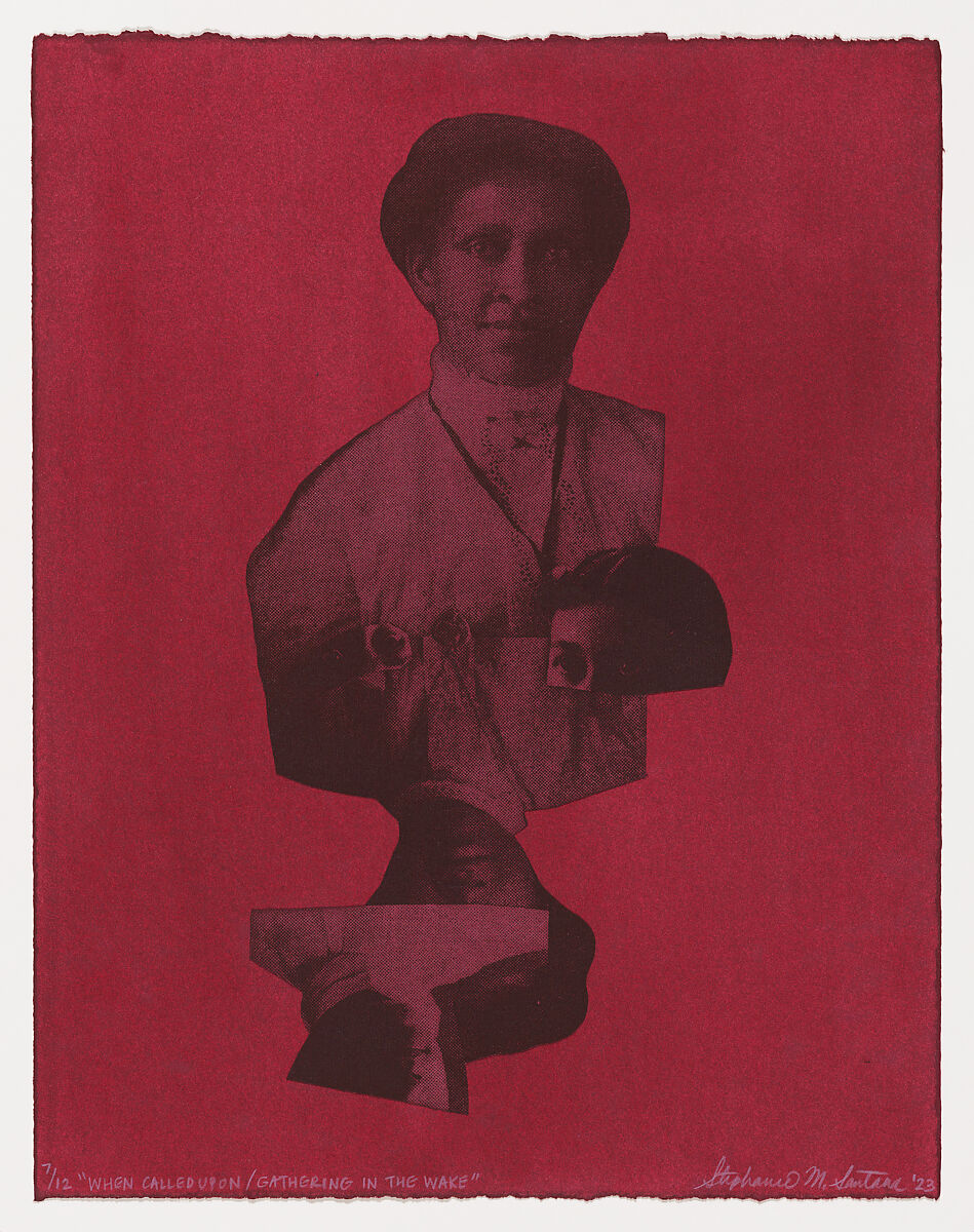 "When Called Upon / Gathering in the Wake," from "Lore: What We Were Told / What We Saw / What We Tell Ourselves", Stephanie Santana (American, born 1984), Screenprint, quilting cotton with hand-painted elements