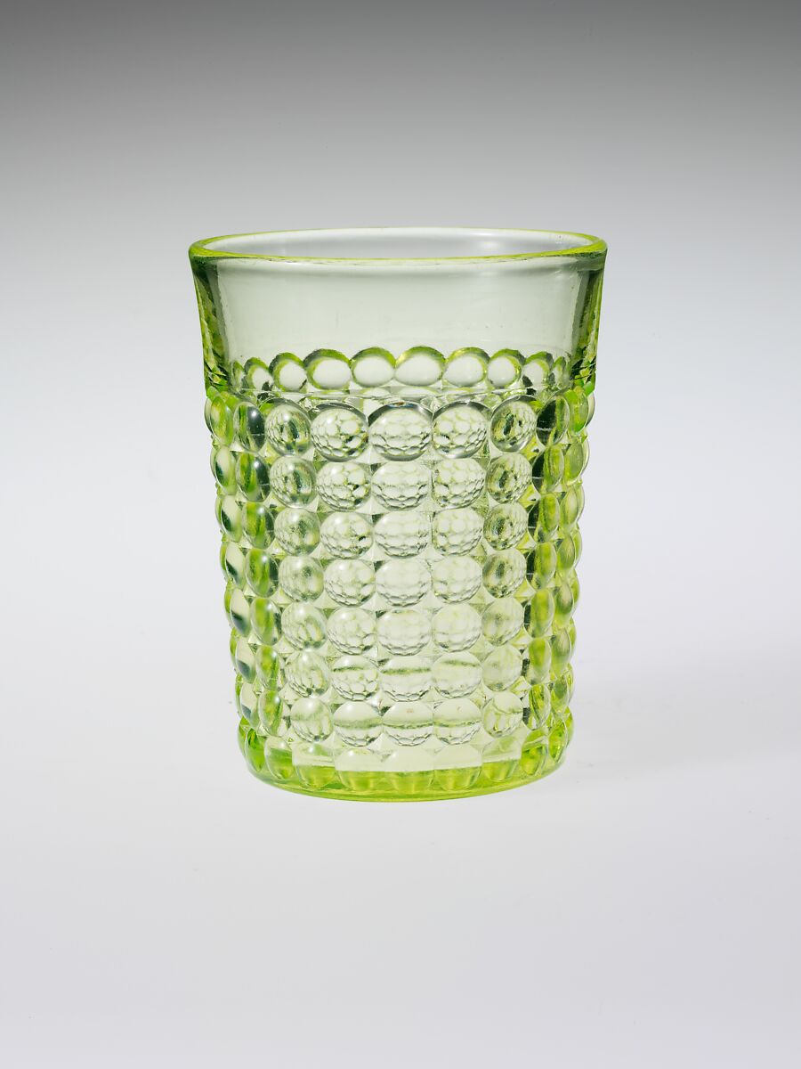 Tumbler, Richards and Hartley Flint Glass Co. (ca. 1870–1890), Pressed yellow glass, American 