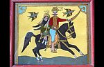 Two Reverse Glass Paintings: Abdallah and al-Yamina on a Horse; Two Horsemen, Painted on glass