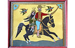 Two Reverse Glass Paintings: Abdallah and al-Yamina on a Horse; Two Horsemen, Painted on glass