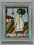 Portrait of El-Hajj Malik Sy with Umbrella, Paint on glass