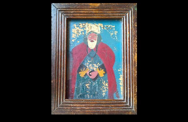 Portrait of Ahmad al-Tijani, Paint on glass 