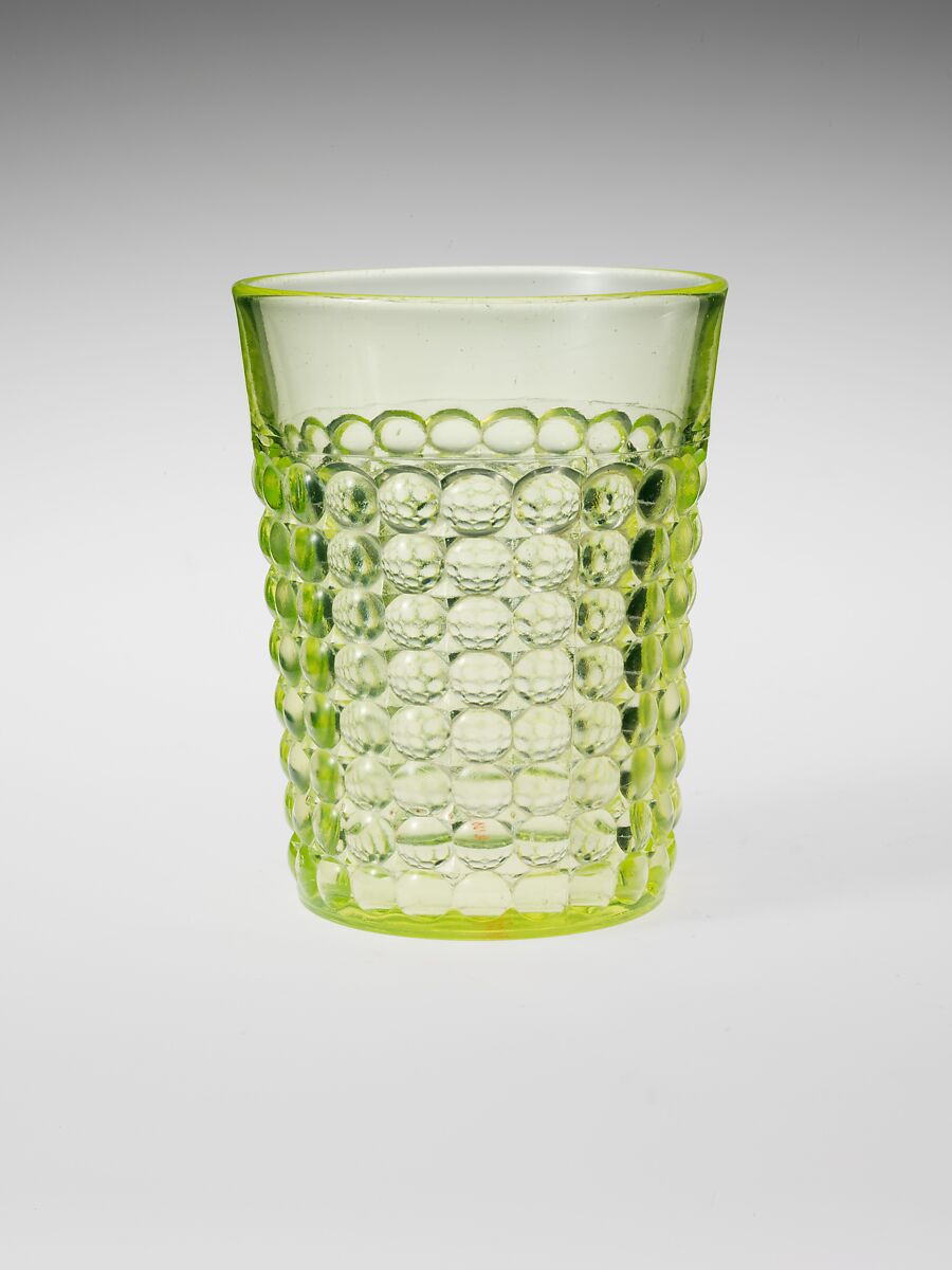 Tumbler, Richards and Hartley Flint Glass Co. (ca. 1870–1890), Pressed yellow glass, American 