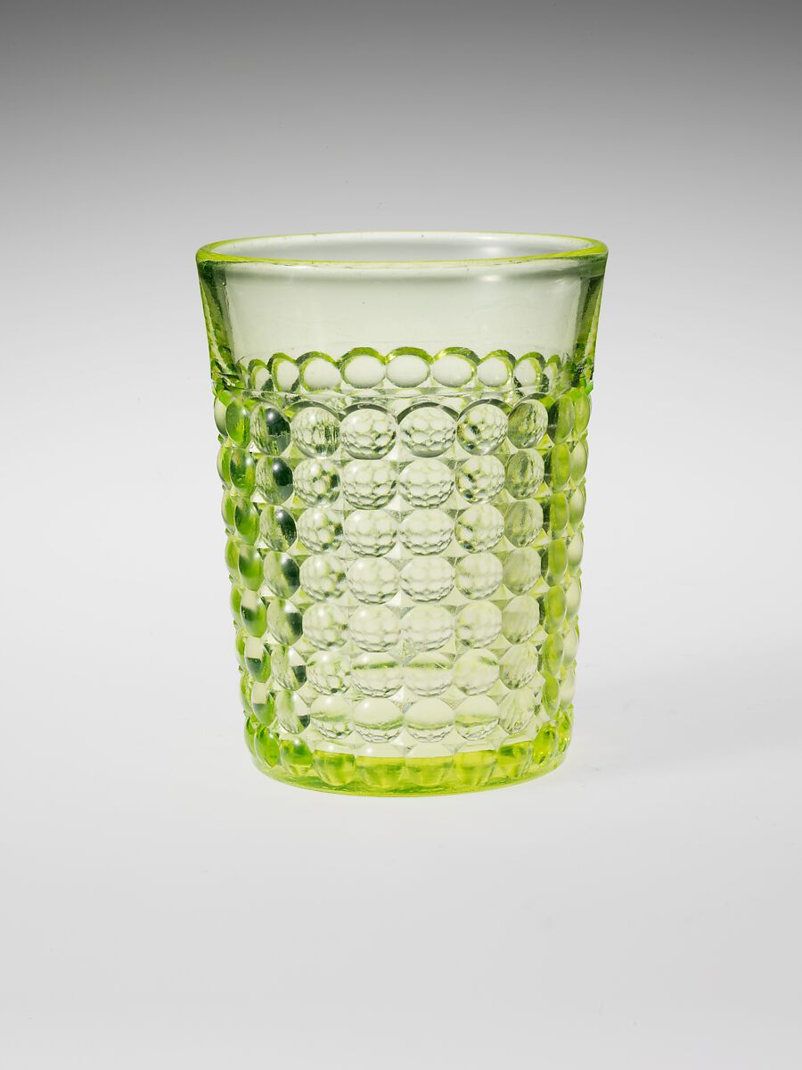 Tumbler, Richards and Hartley Flint Glass Co. (ca. 1870–1890), Pressed yellow glass, American 