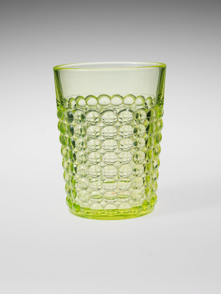 Tumbler, Richards and Hartley Flint Glass Co. (ca. 1870–1890), Pressed yellow glass, American 