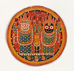 Circular Jagannatha painting, Gouache on cotton, Eastern India, Puri, Odisha