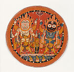 Circular Jagannatha painting, Gouache on cotton, Eastern India, Puri, Odisha