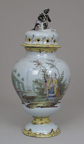 Potpourri vase with cover (one of a pair)