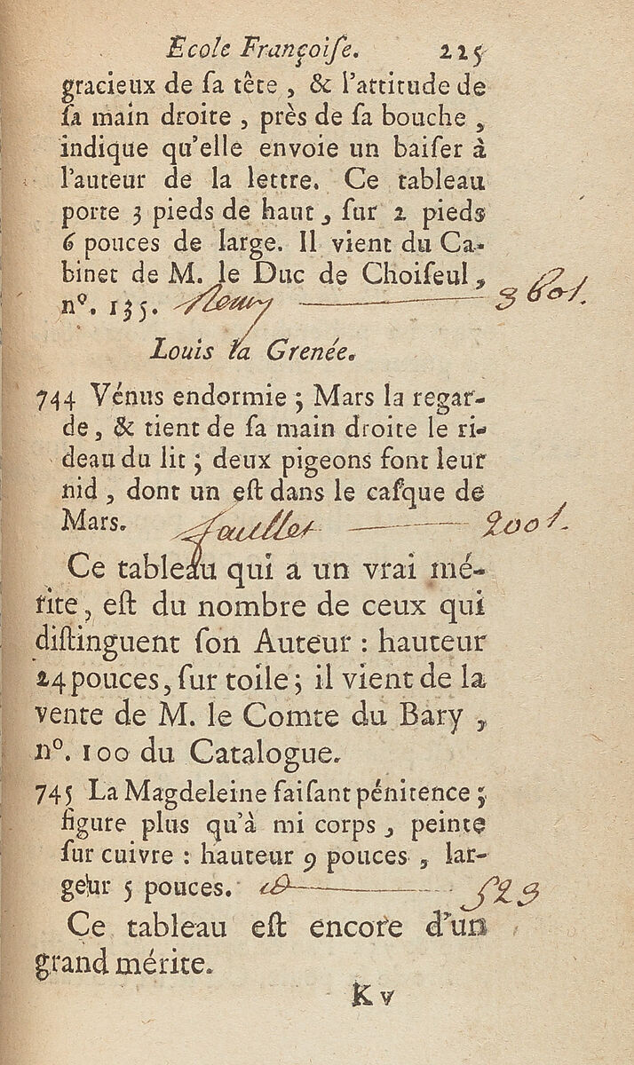 Catalogue d'une riche collection de tableaux des maîtres les plus célebres des trois écoles : qui composent le cabinet de feu son Altesse Sérenissime Monseigneur le Prince de Conti, prince du sang, & grand prieur de France, Pierre Rémy