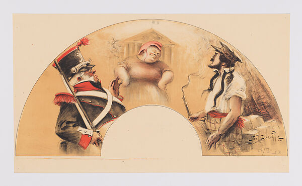 The Republic and the People, Noël Dorville (French, 20th century), Lithograph printed in black, red, and white 